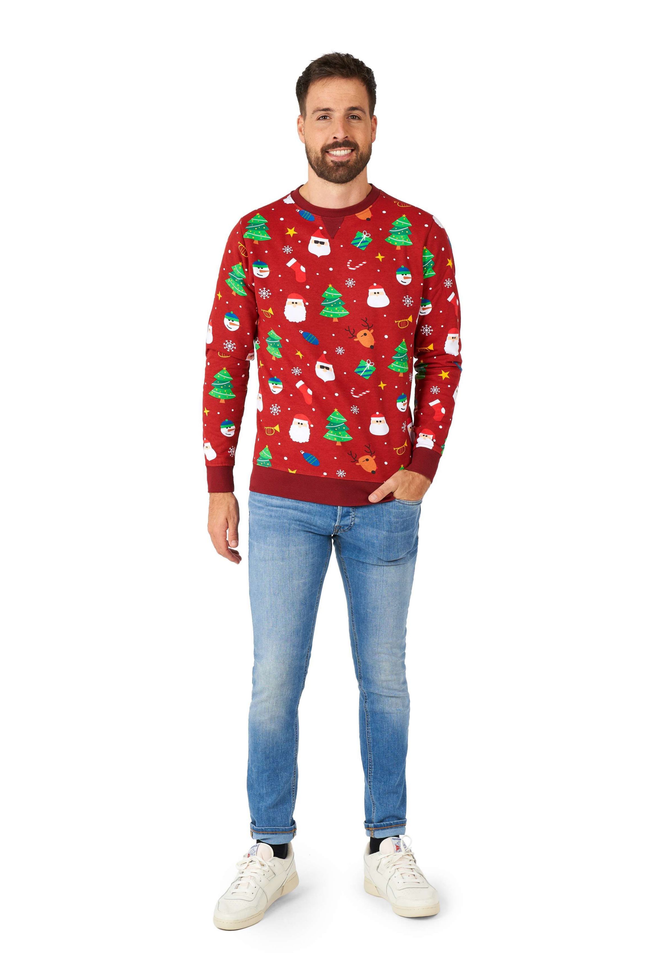 OppoSuits Mens Christmas Sweatshirt - Festivity Red