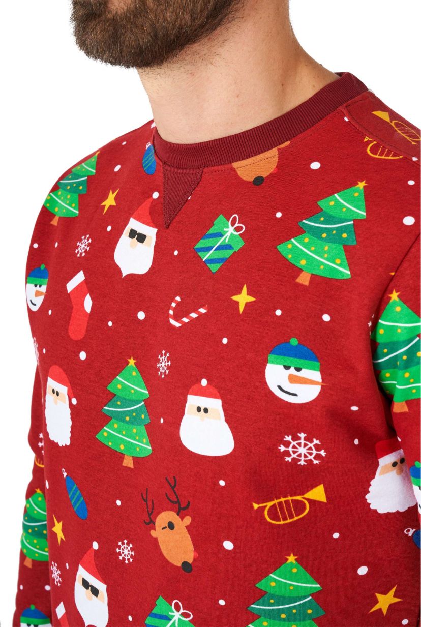 OppoSuits Mens Christmas Sweatshirt - Festivity Red