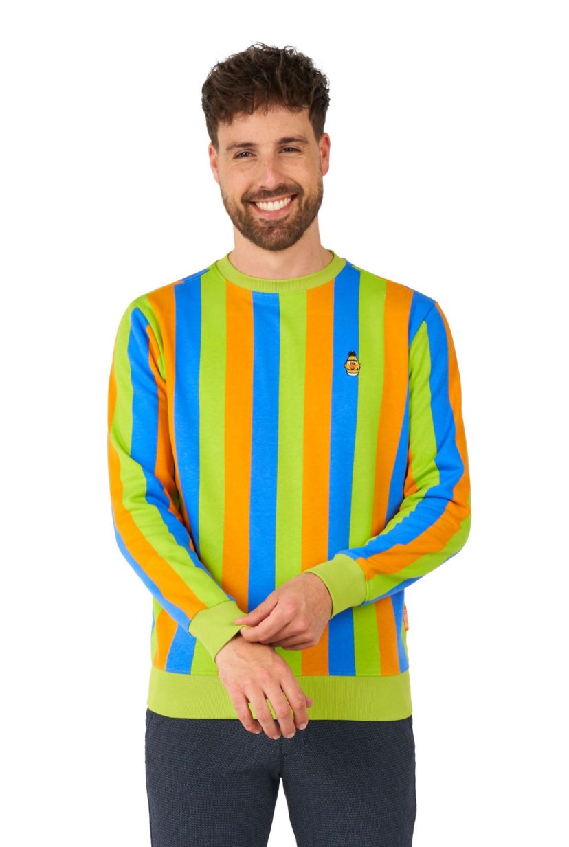 OppoSuits Mens Sweatshirt - Official Sesame Street Sweatshirt - Bert - Multicolor
