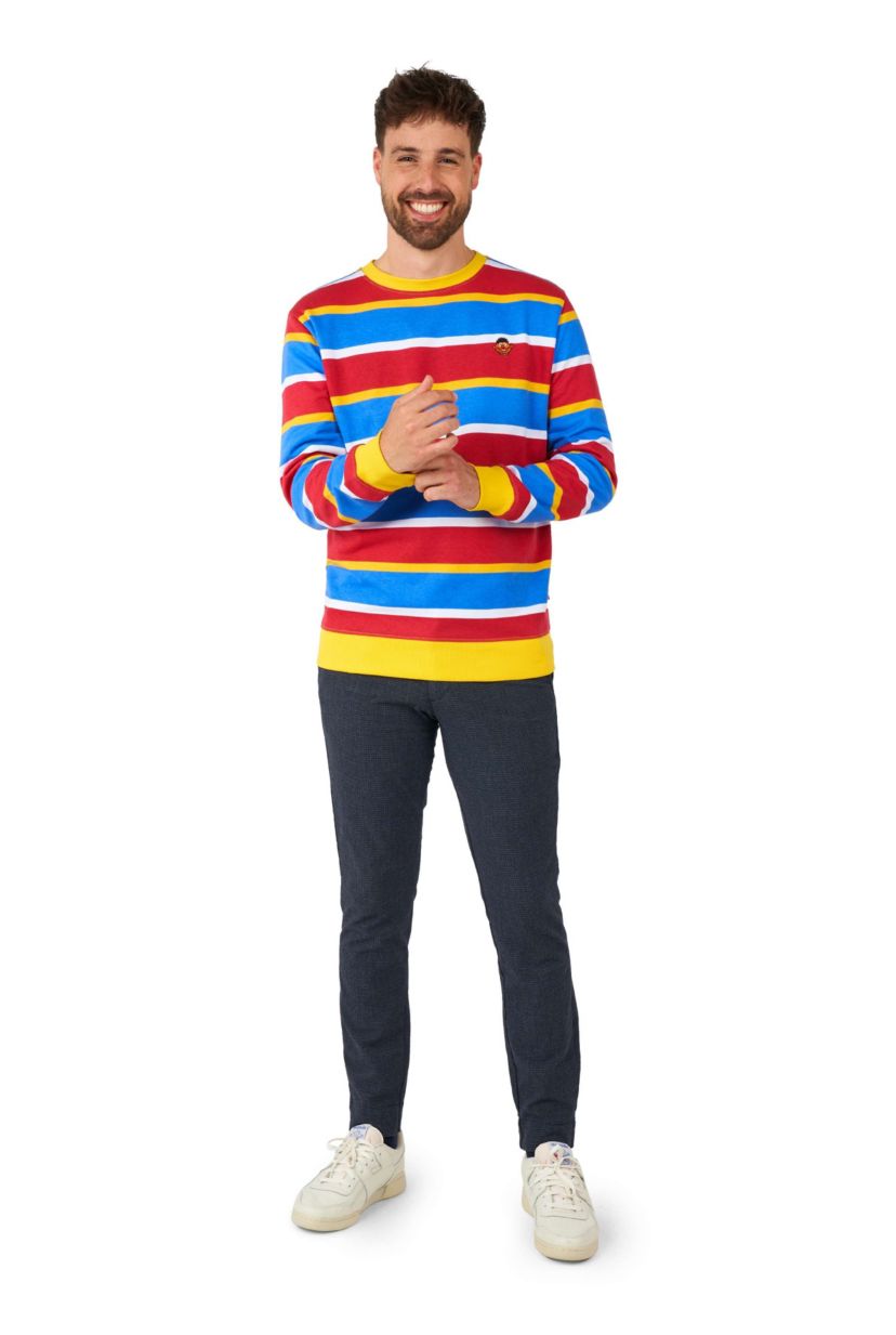 OppoSuits Mens Sweatshirt - Official Sesame Street Sweatshirt - Ernie - Multicolor