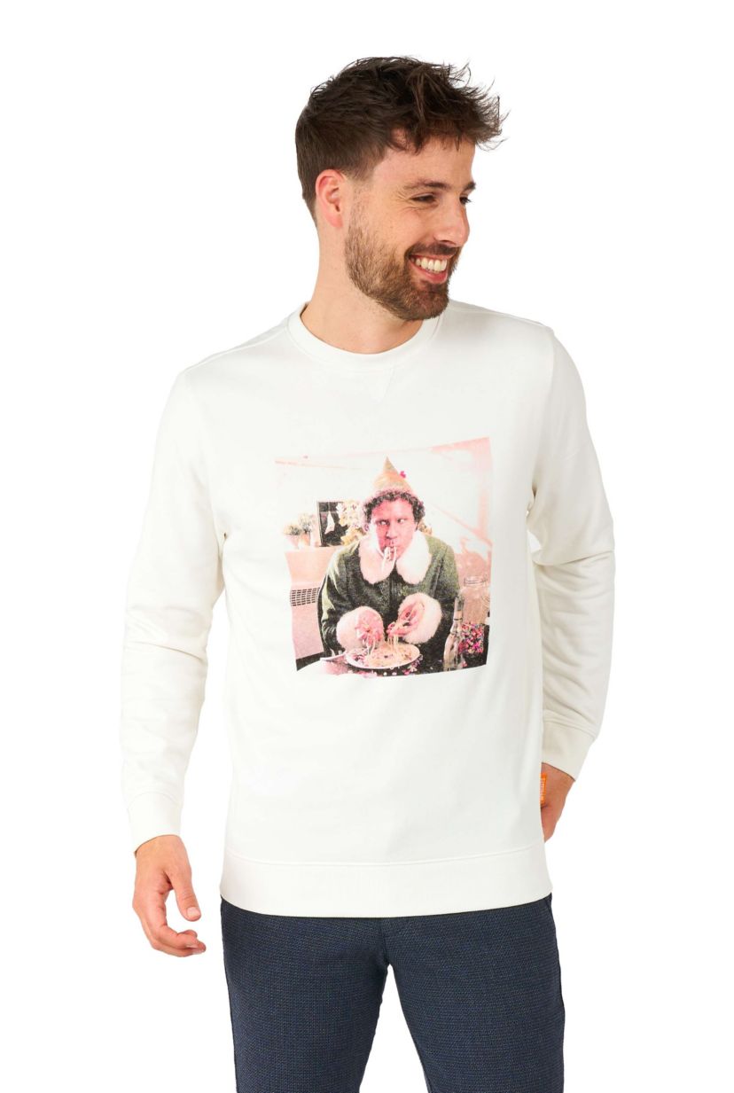 OppoSuits Mens Christmas Sweatshirt - Elf - Buddys Dinner - Grey