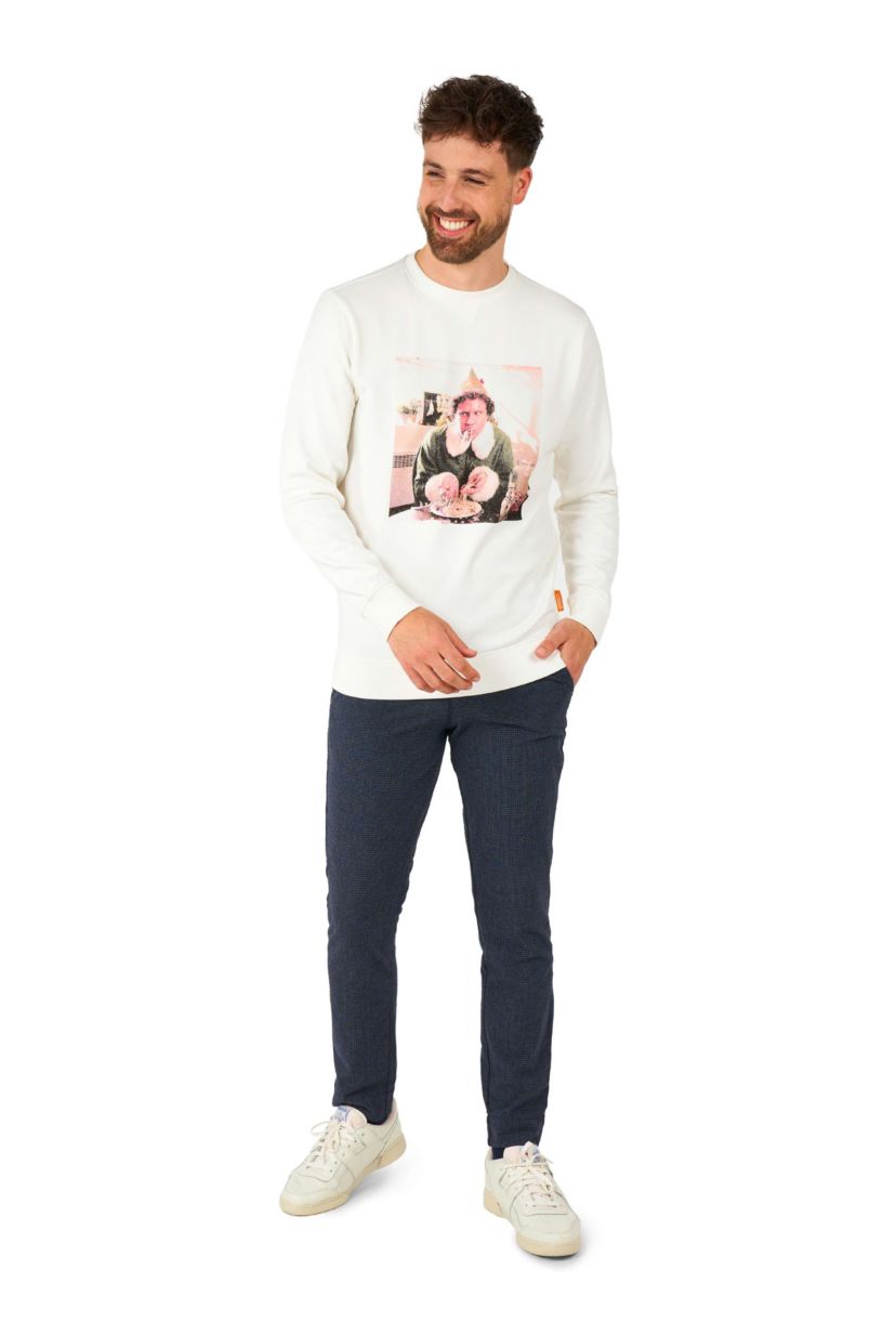 OppoSuits Mens Christmas Sweatshirt - Elf - Buddys Dinner - Grey