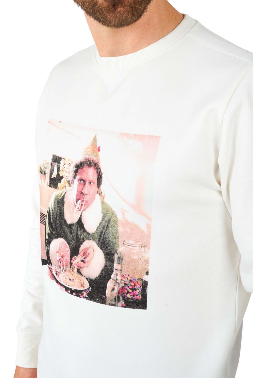 OppoSuits Mens Christmas Sweatshirt - Elf - Buddys Dinner - Grey