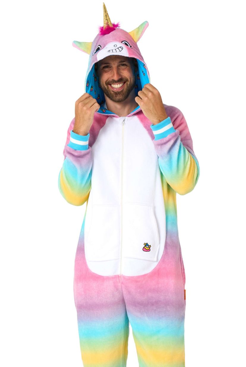 OppoSuits Unicorn Costume Outfit - Animal Body Suit for Adults - White
