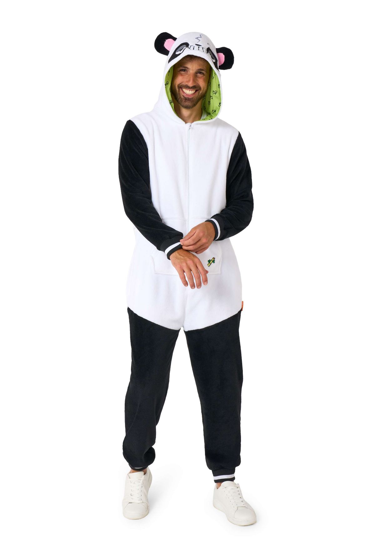 OppoSuits Panda Costume Outfit - Animal Body Suit for Adults - White