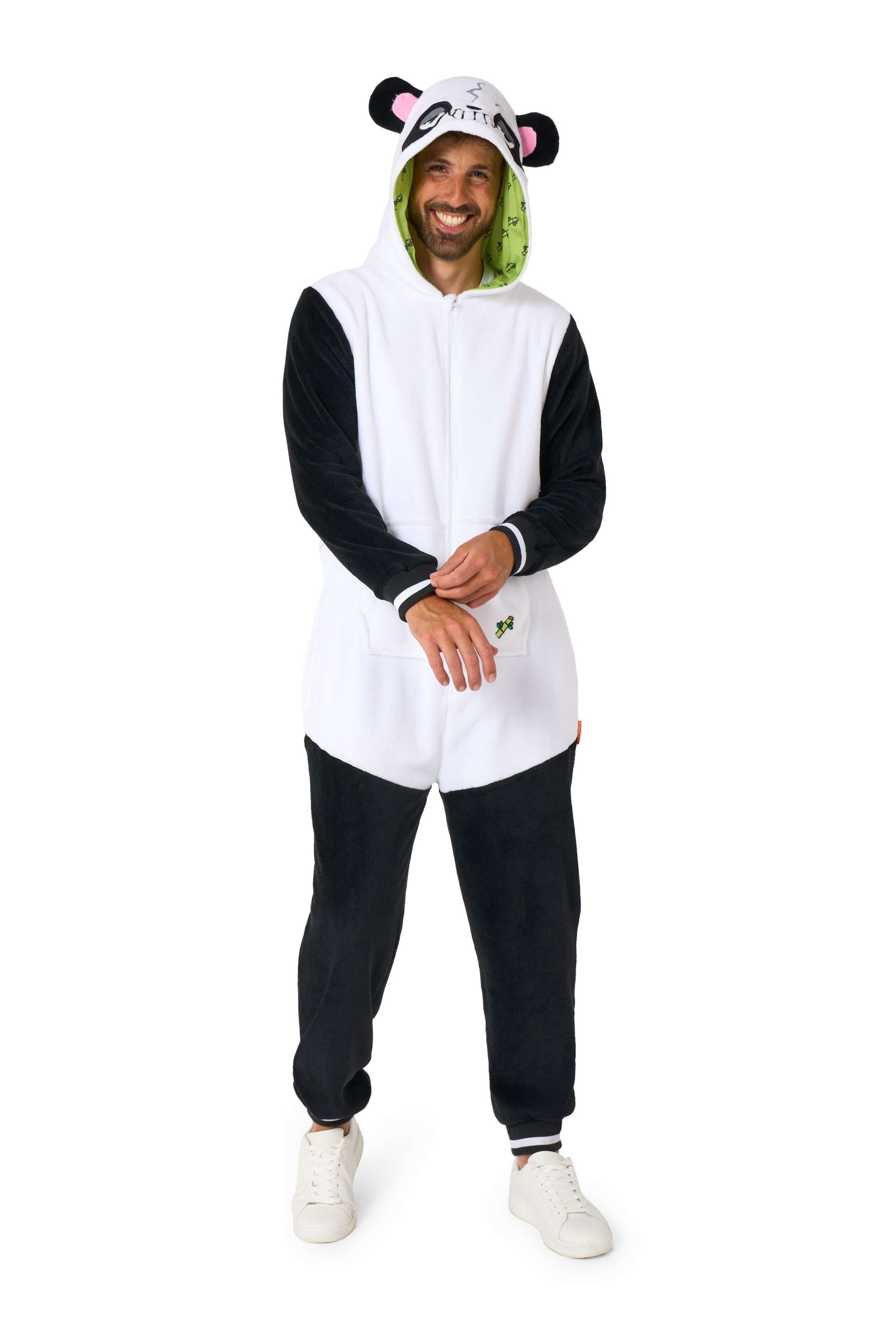 OppoSuits Panda Costume Outfit - Animal Body Suit for Adults - White