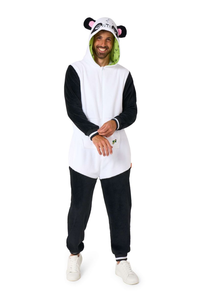 OppoSuits Panda Costume Outfit - Animal Body Suit for Adults - White