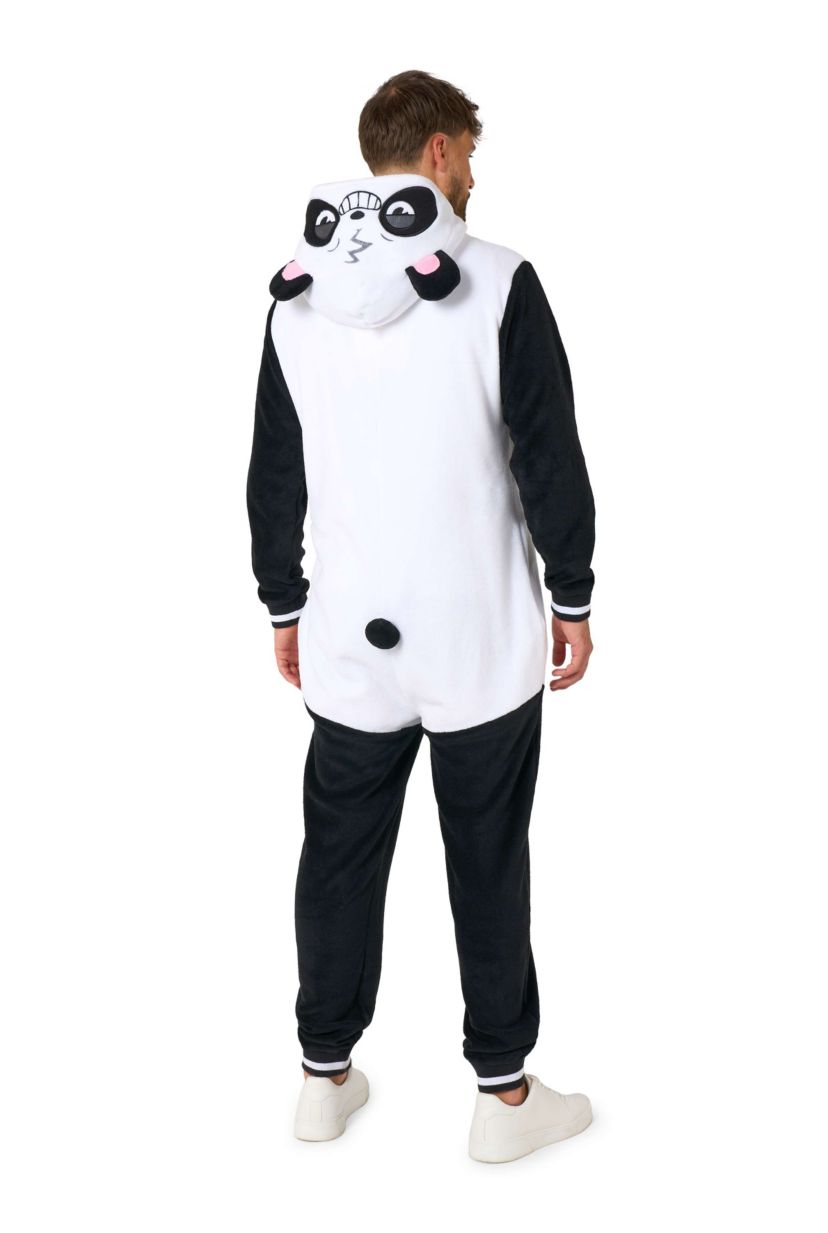 OppoSuits Panda Costume Outfit - Animal Body Suit for Adults - White