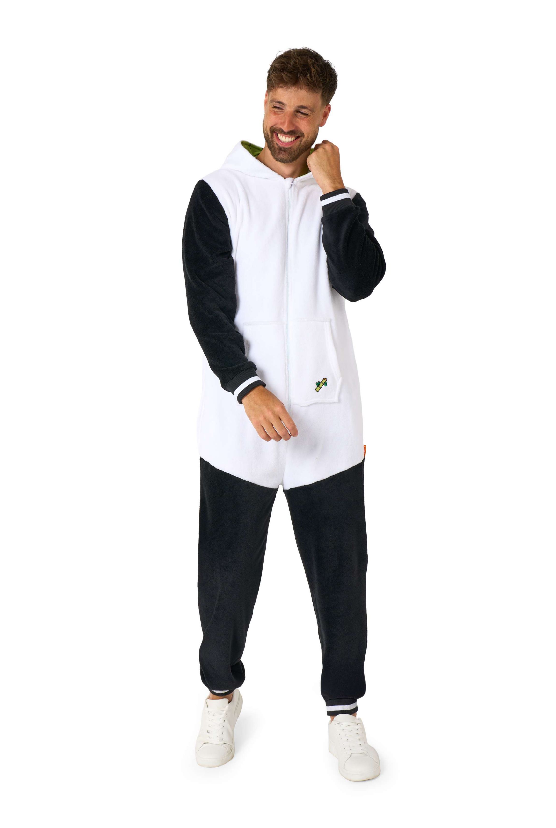 OppoSuits Panda Costume Outfit - Animal Body Suit for Adults - White