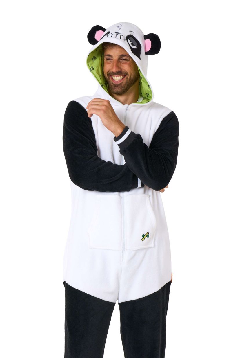OppoSuits Panda Costume Outfit - Animal Body Suit for Adults - White