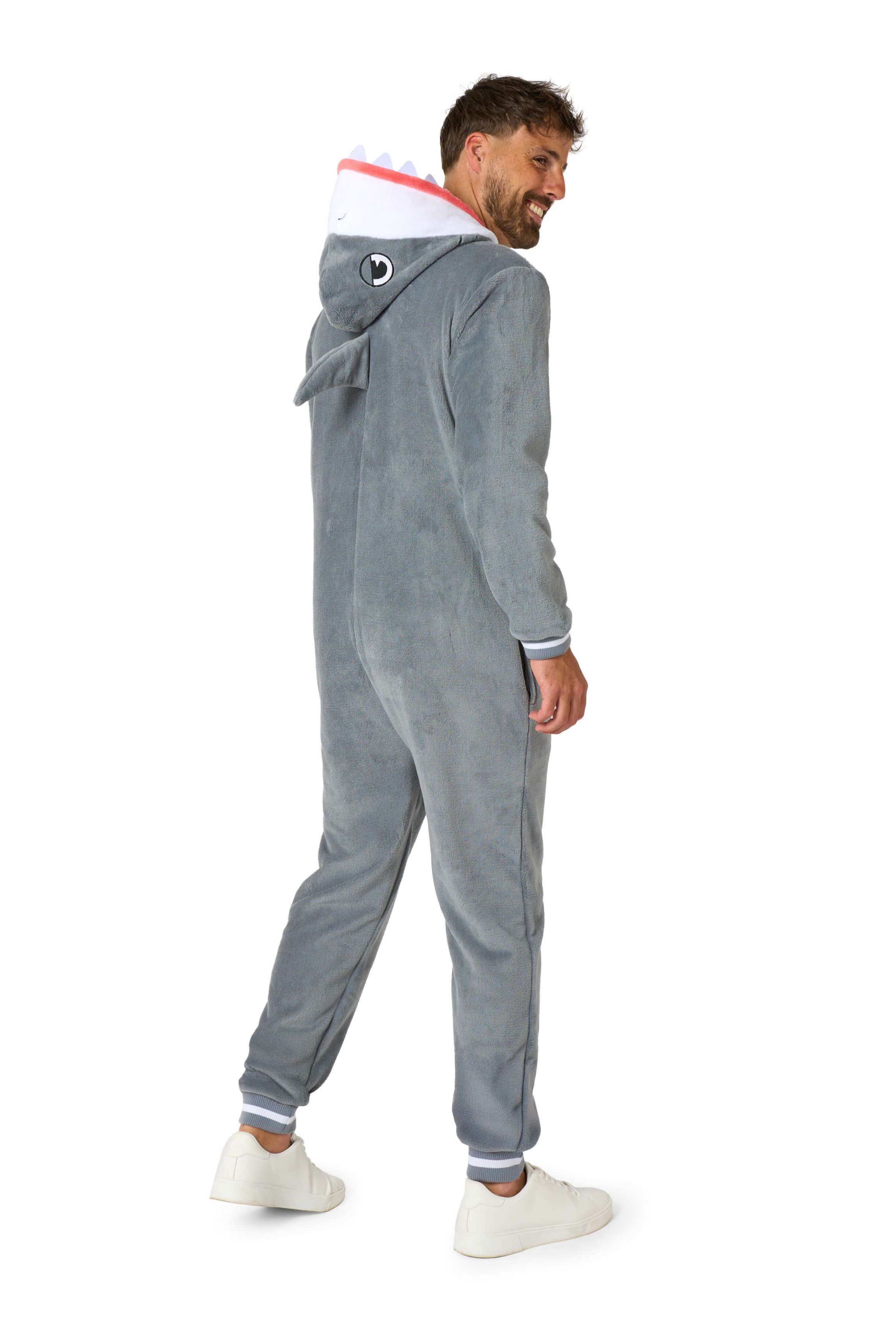OppoSuits Shark Costume Outfit - Animal Body Suit for Adults - Grey