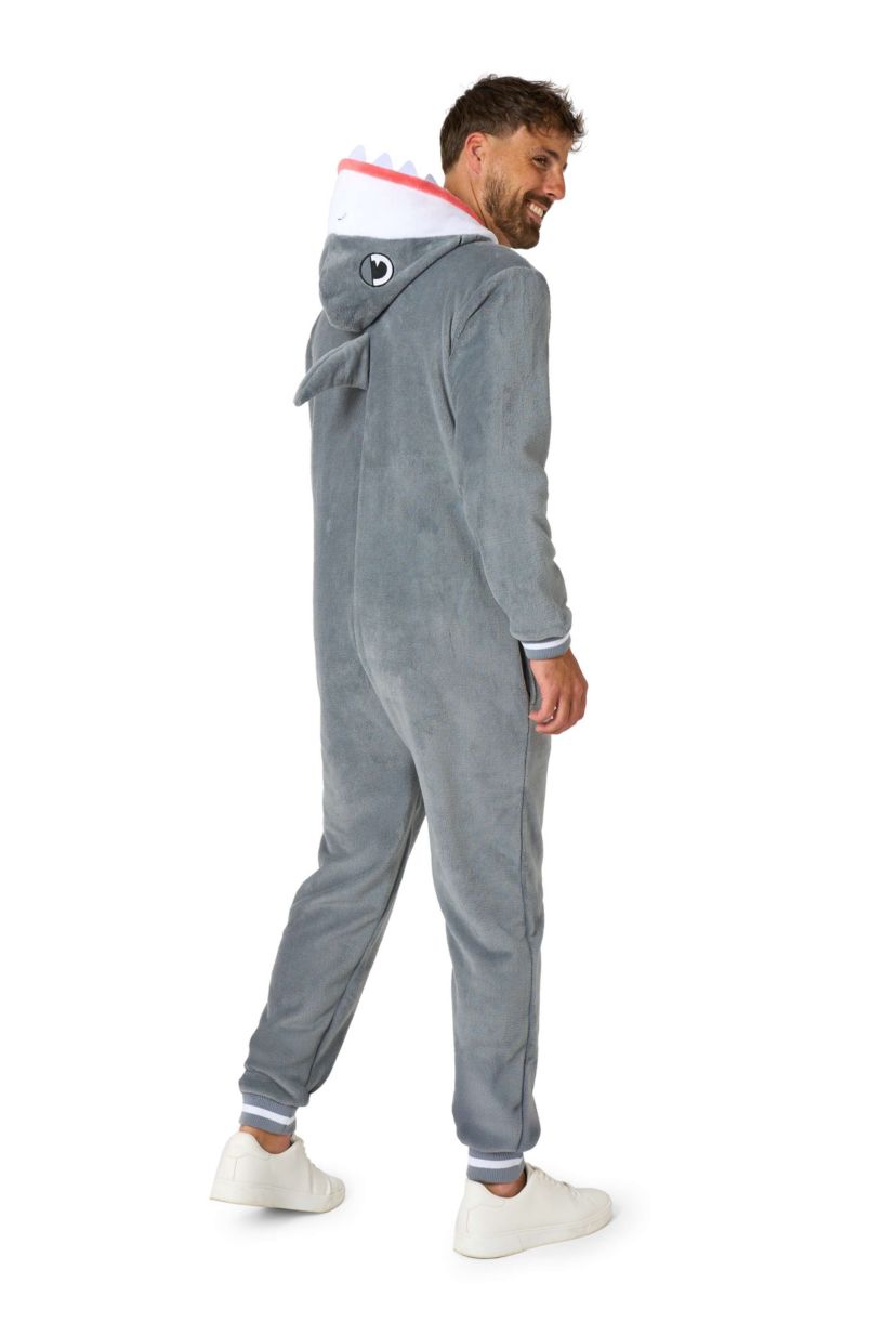 OppoSuits Shark Costume Outfit - Animal Body Suit for Adults - Grey