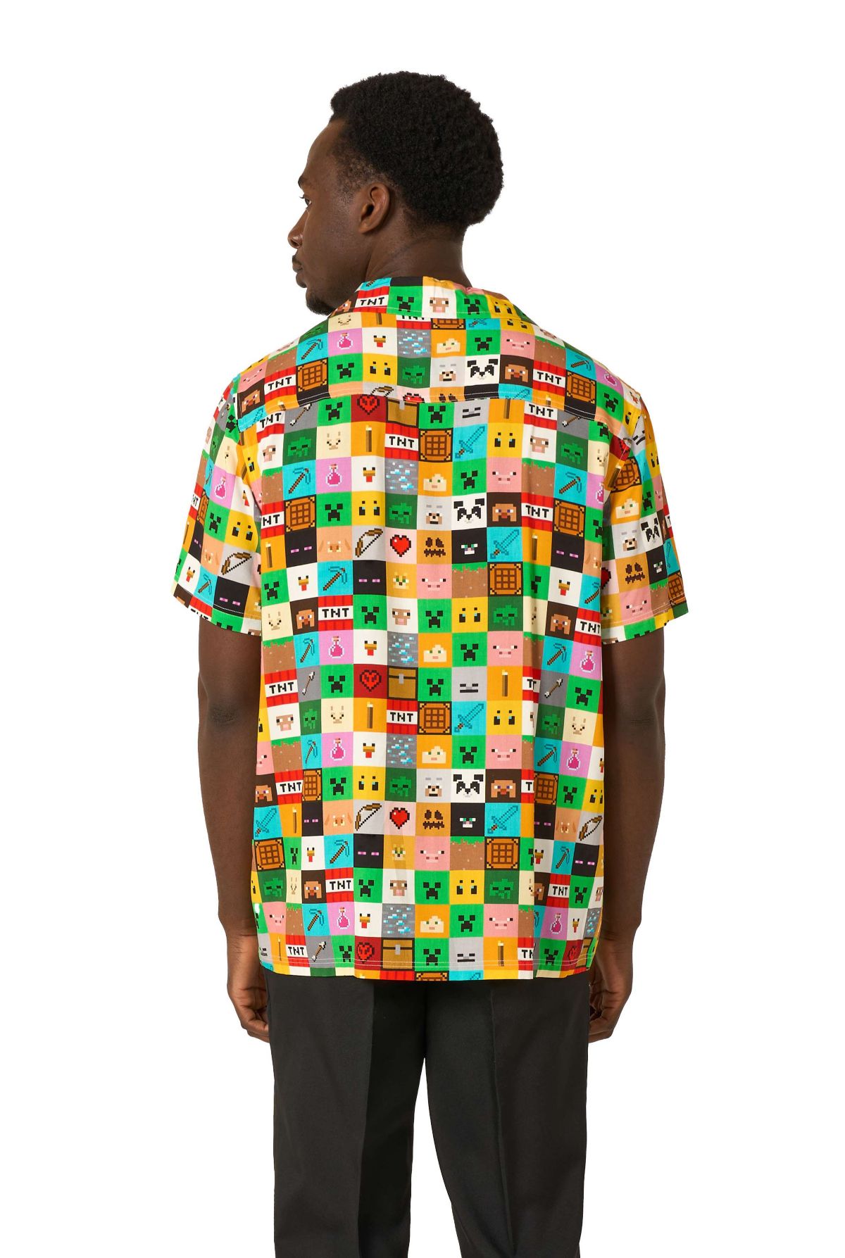 OppoSuits Mens Hawaiian Shirt - Short Sleeve Shirt - Minecraft