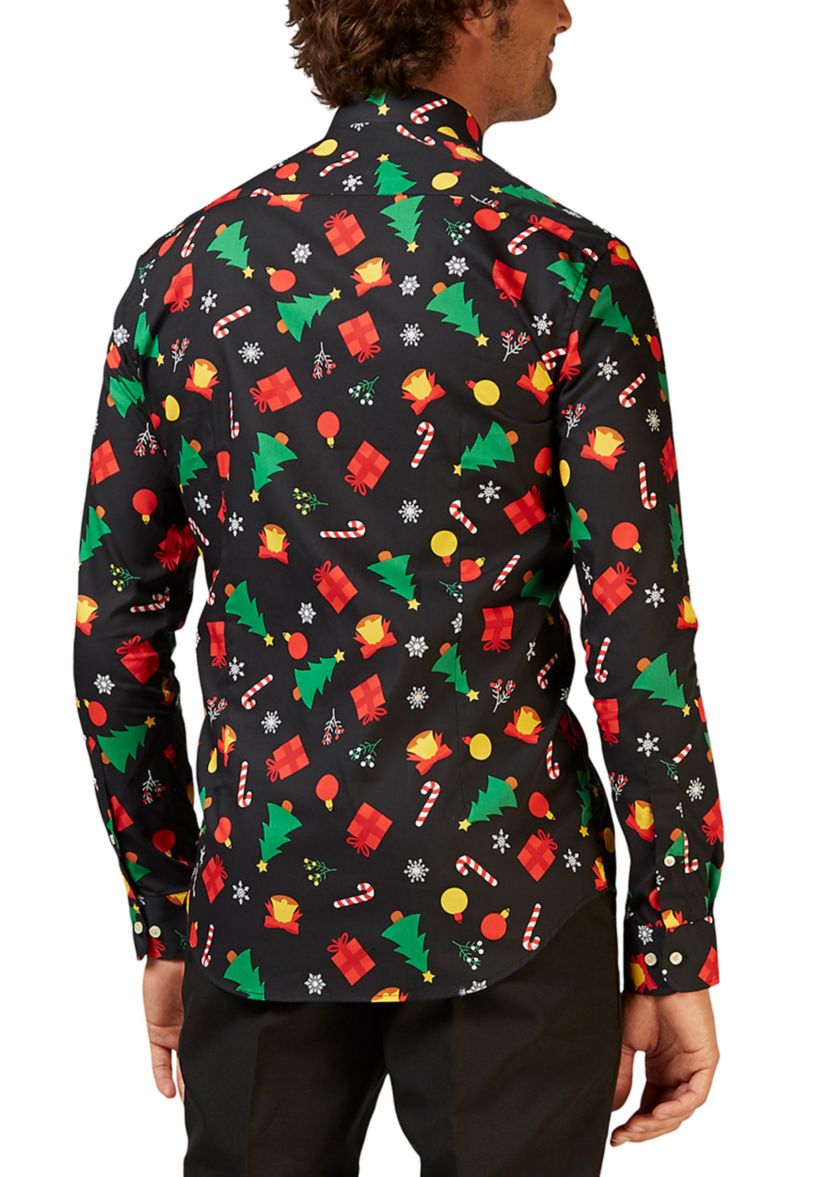 Christmas Icons Black Long Sleeve Shirt