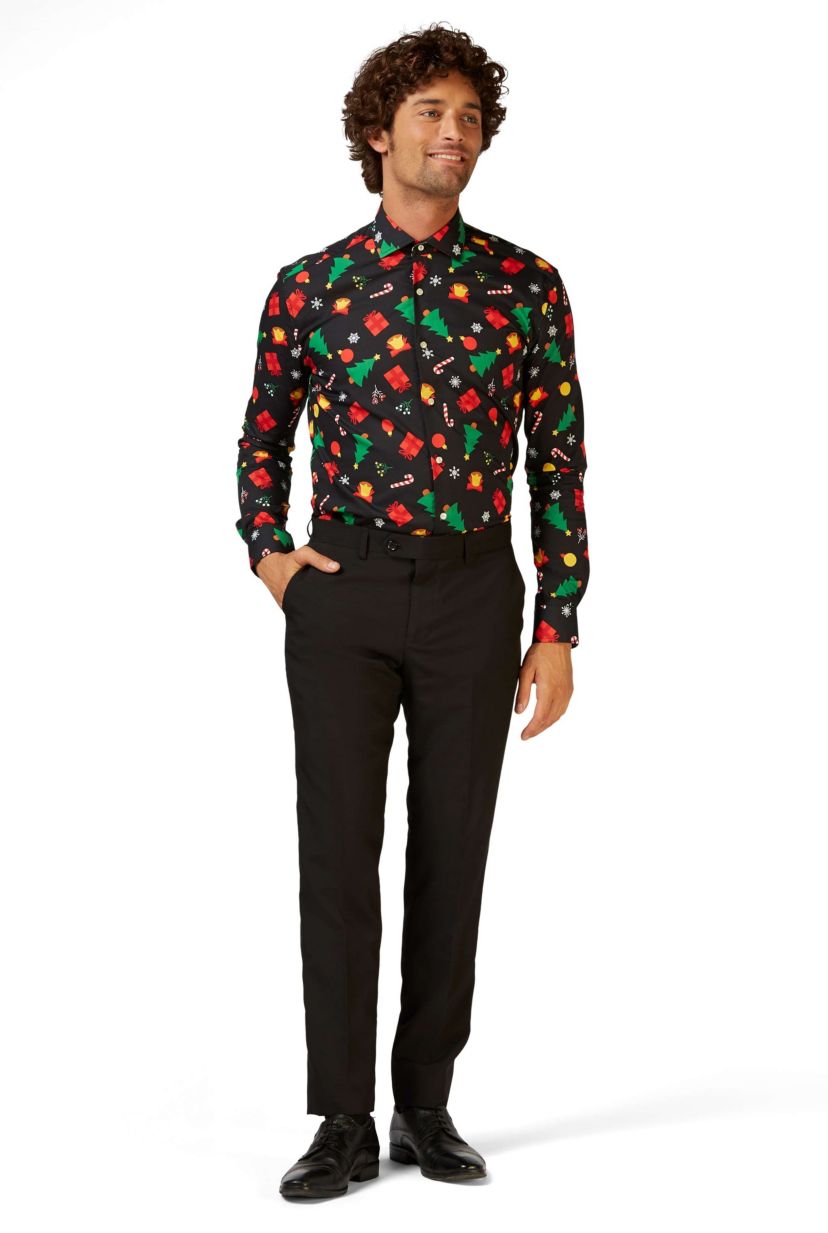 Christmas Icons Black Long Sleeve Shirt