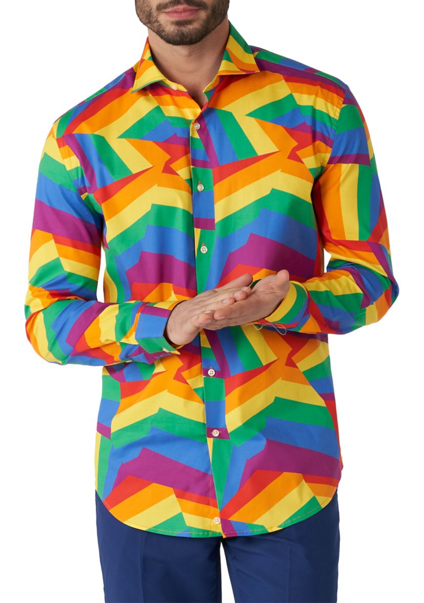 Zig Zag Rainbow Long Sleeve Shirt