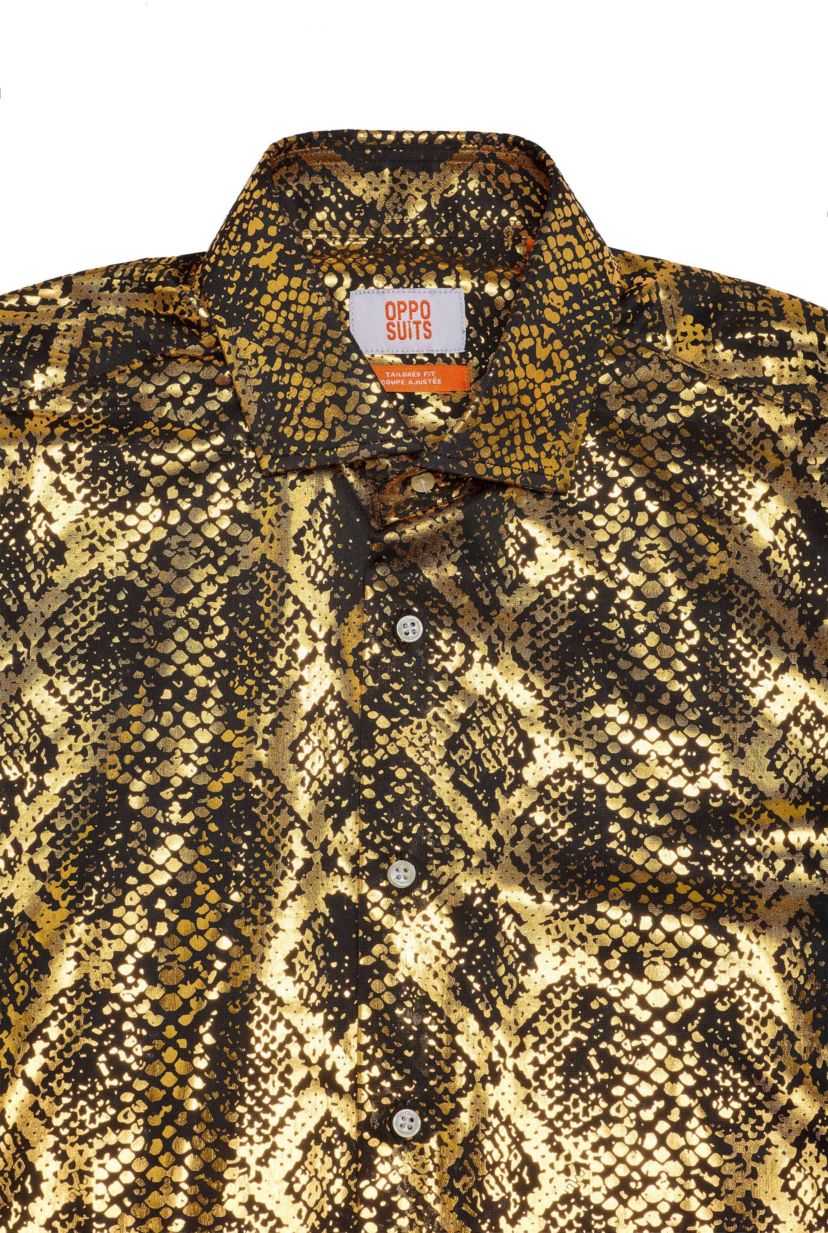 Shiny Snake Gold Long Sleeve Shirt