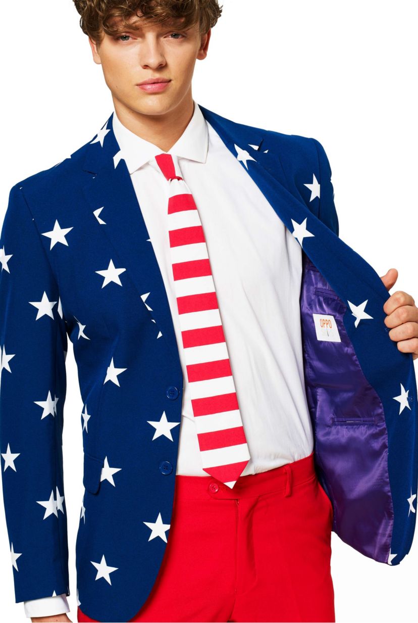 Stars and Stripes  2 Piece Suit + Tie