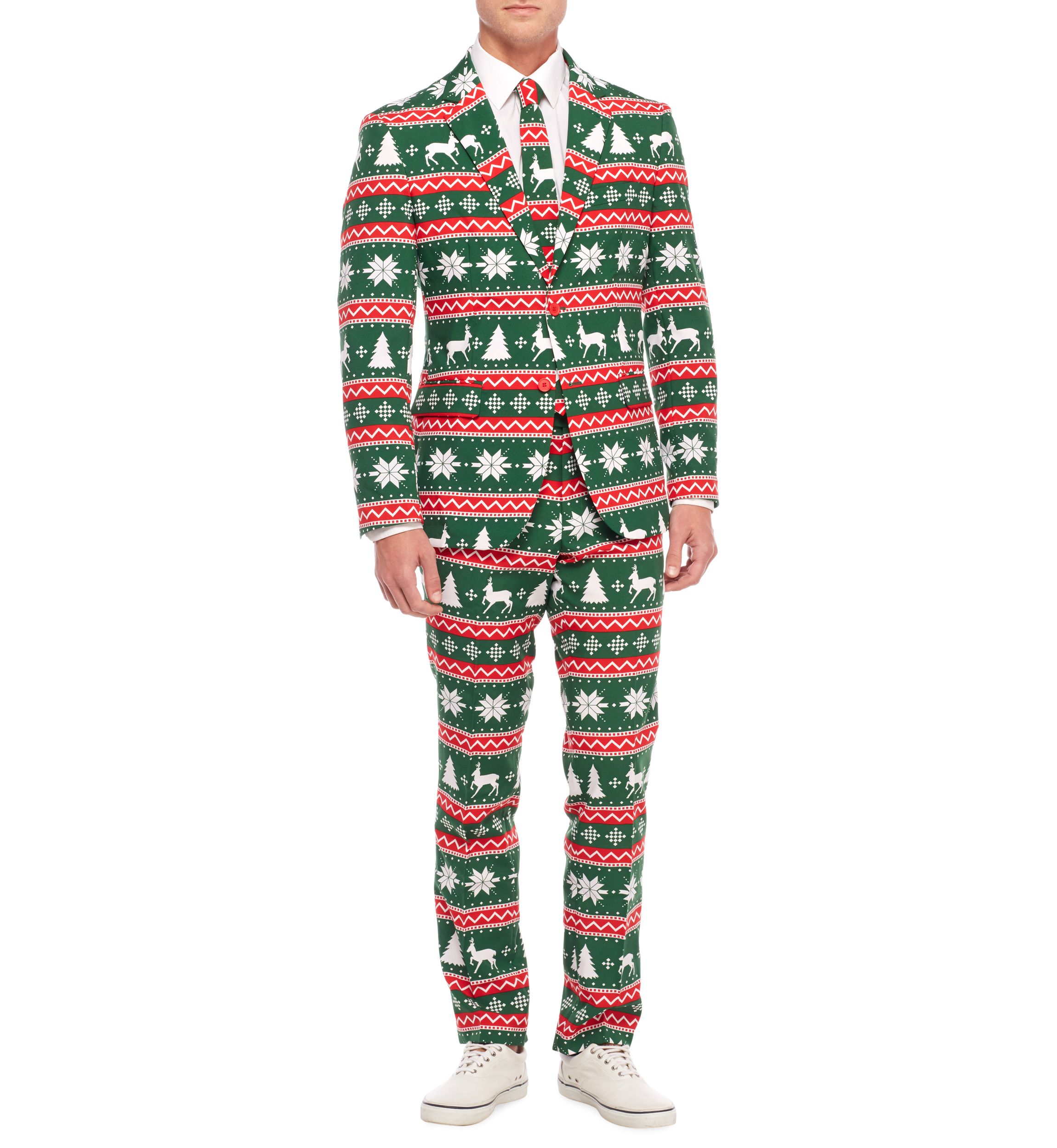 Festive Green  2 Piece Suit + Tie