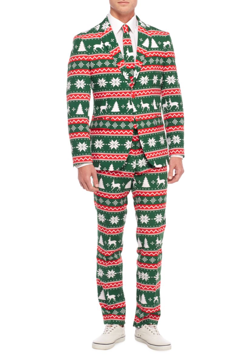 Festive Green  2 Piece Suit + Tie