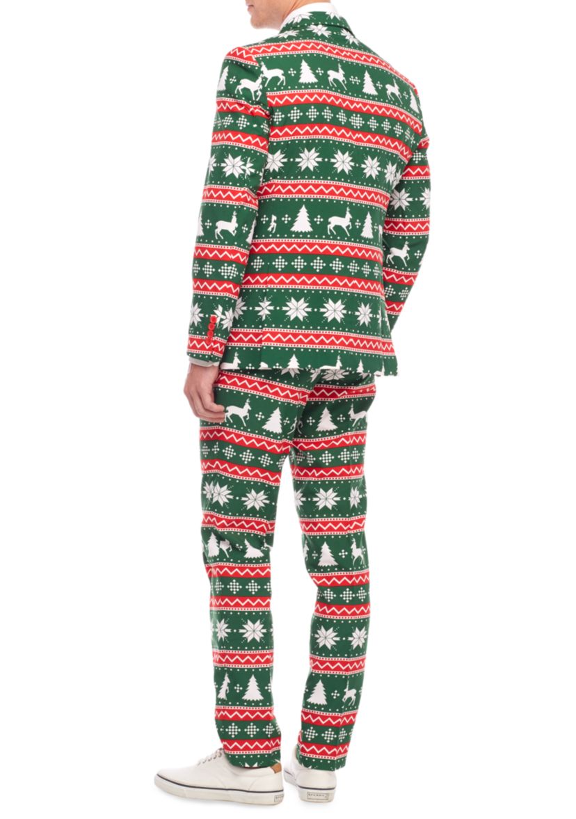 Festive Green  2 Piece Suit + Tie