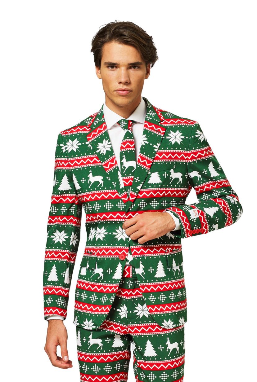 Festive Green  2 Piece Suit + Tie