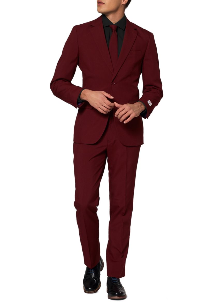 Blazing Burgundy  2 Piece Suit + Tie