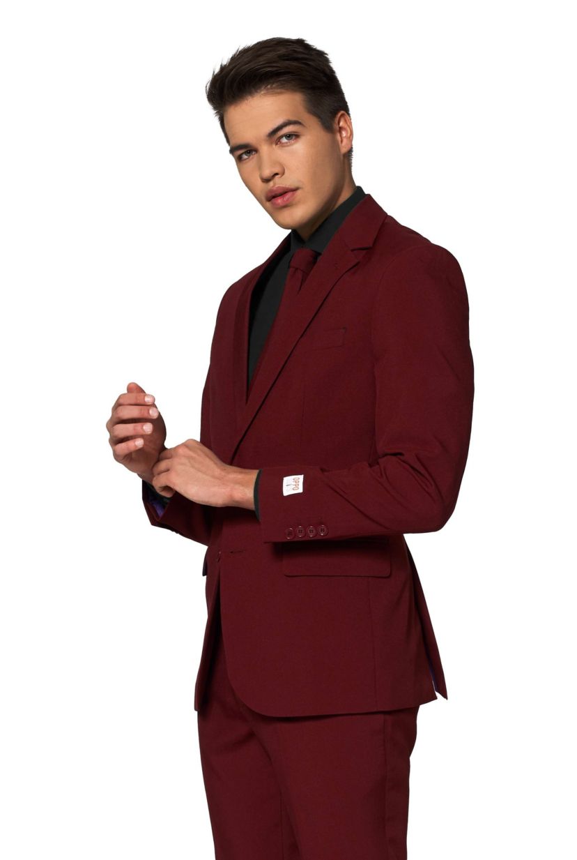 Blazing Burgundy  2 Piece Suit + Tie