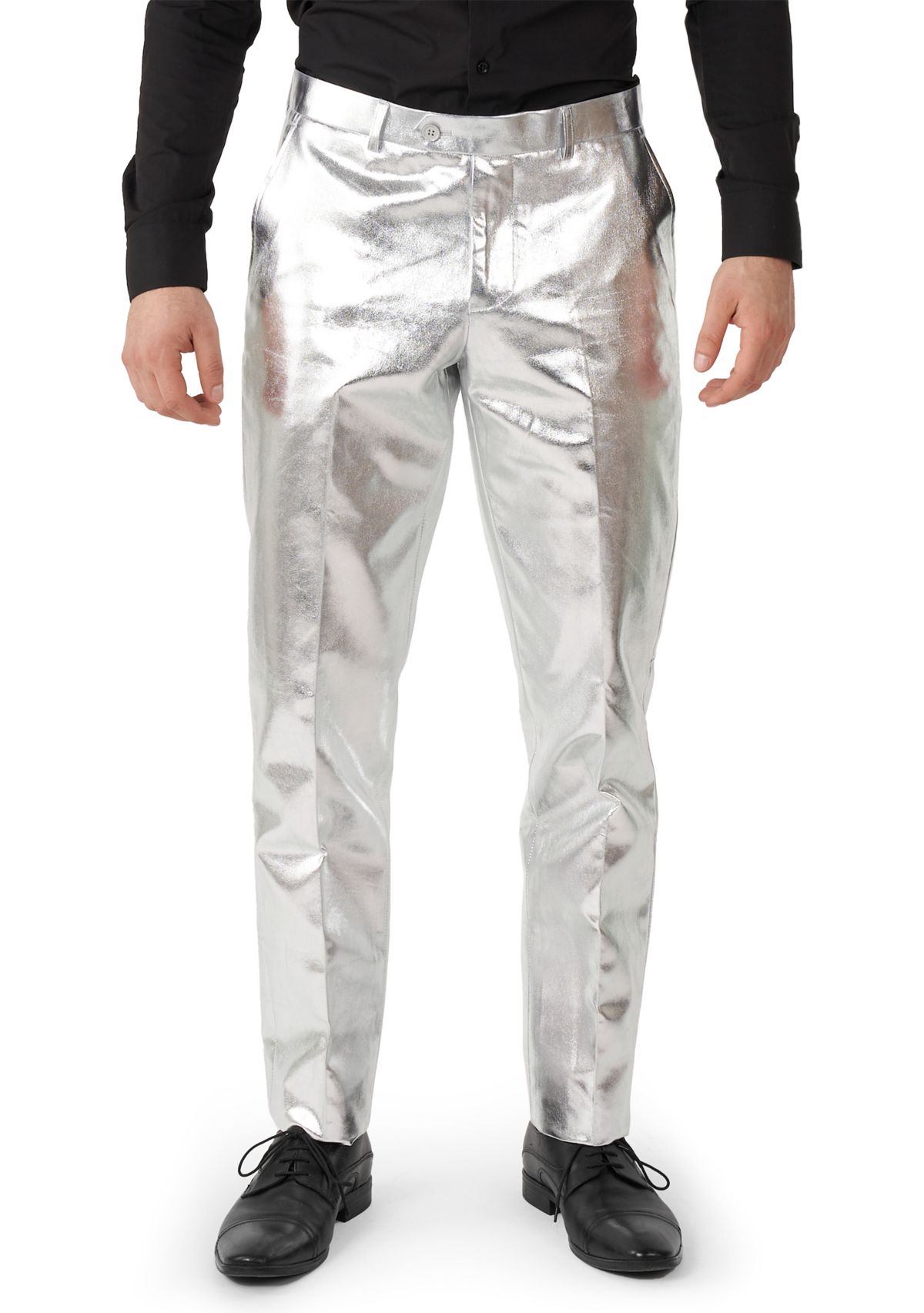 Shiny Silver  2 Piece Suit + Tie
