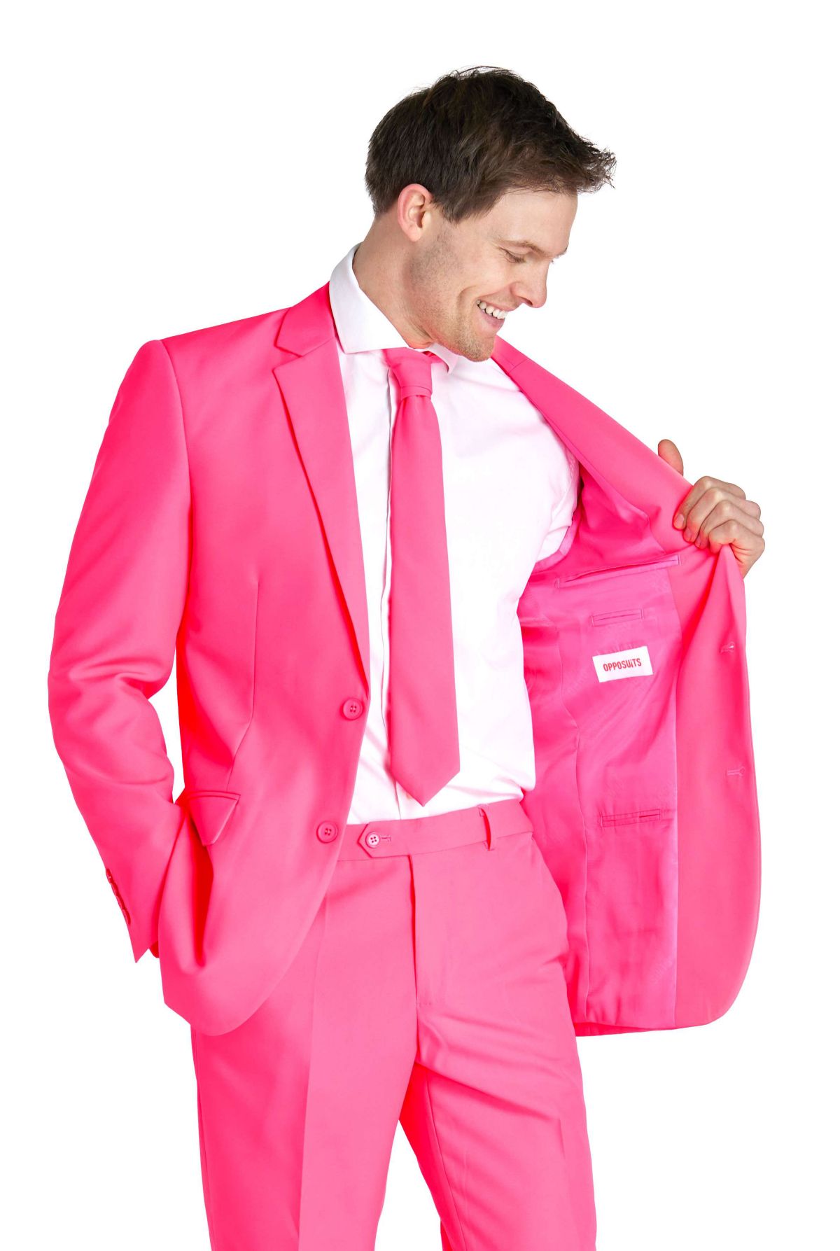 Neon Pink Power  2 Piece Suit + Tie