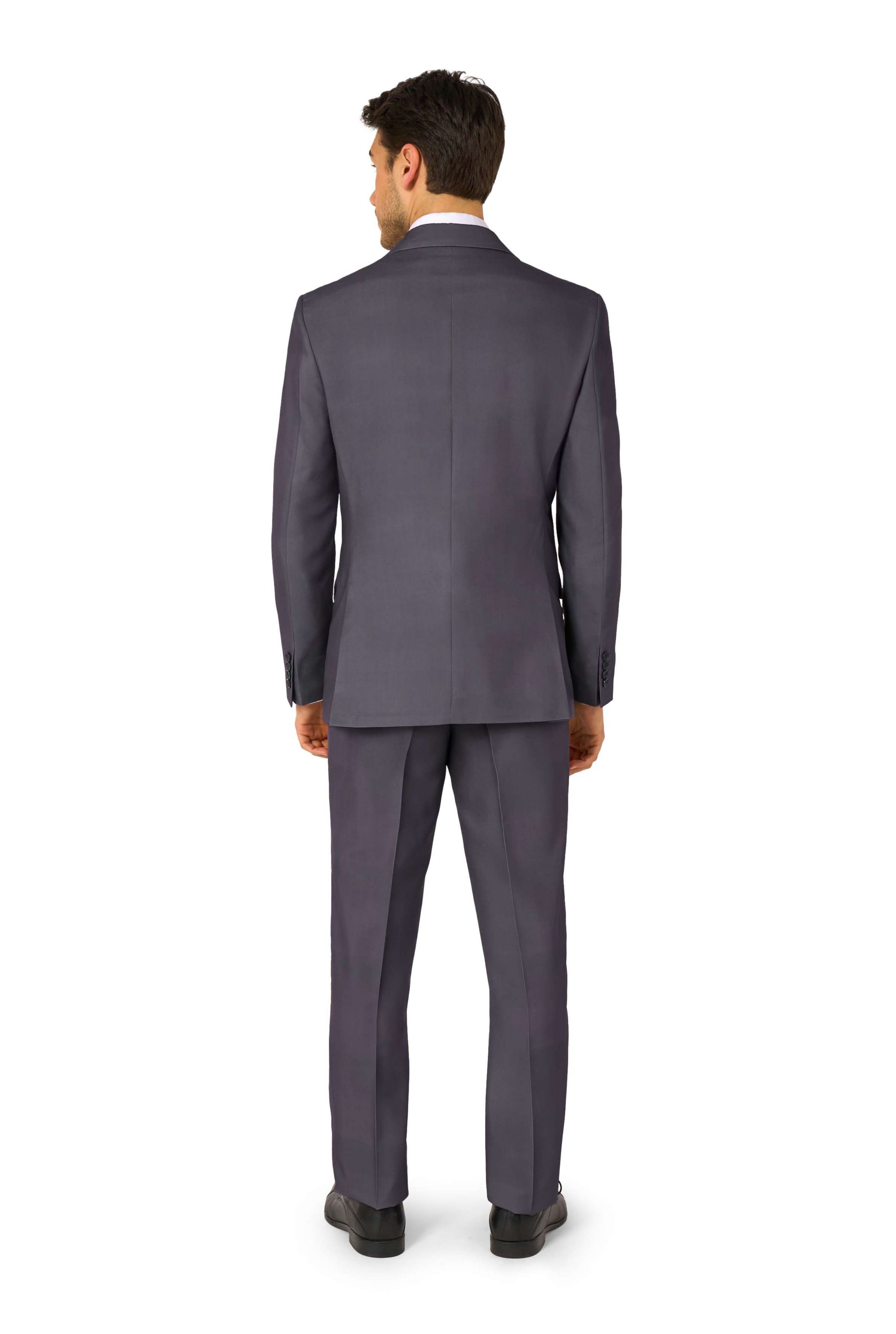OppoSuits Mens Solid Color Suit - Charcool