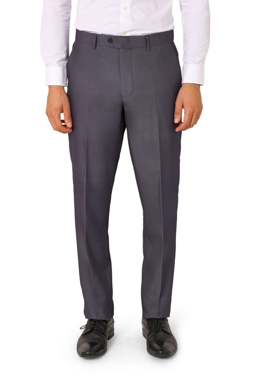 OppoSuits Mens Solid Color Suit - Charcool
