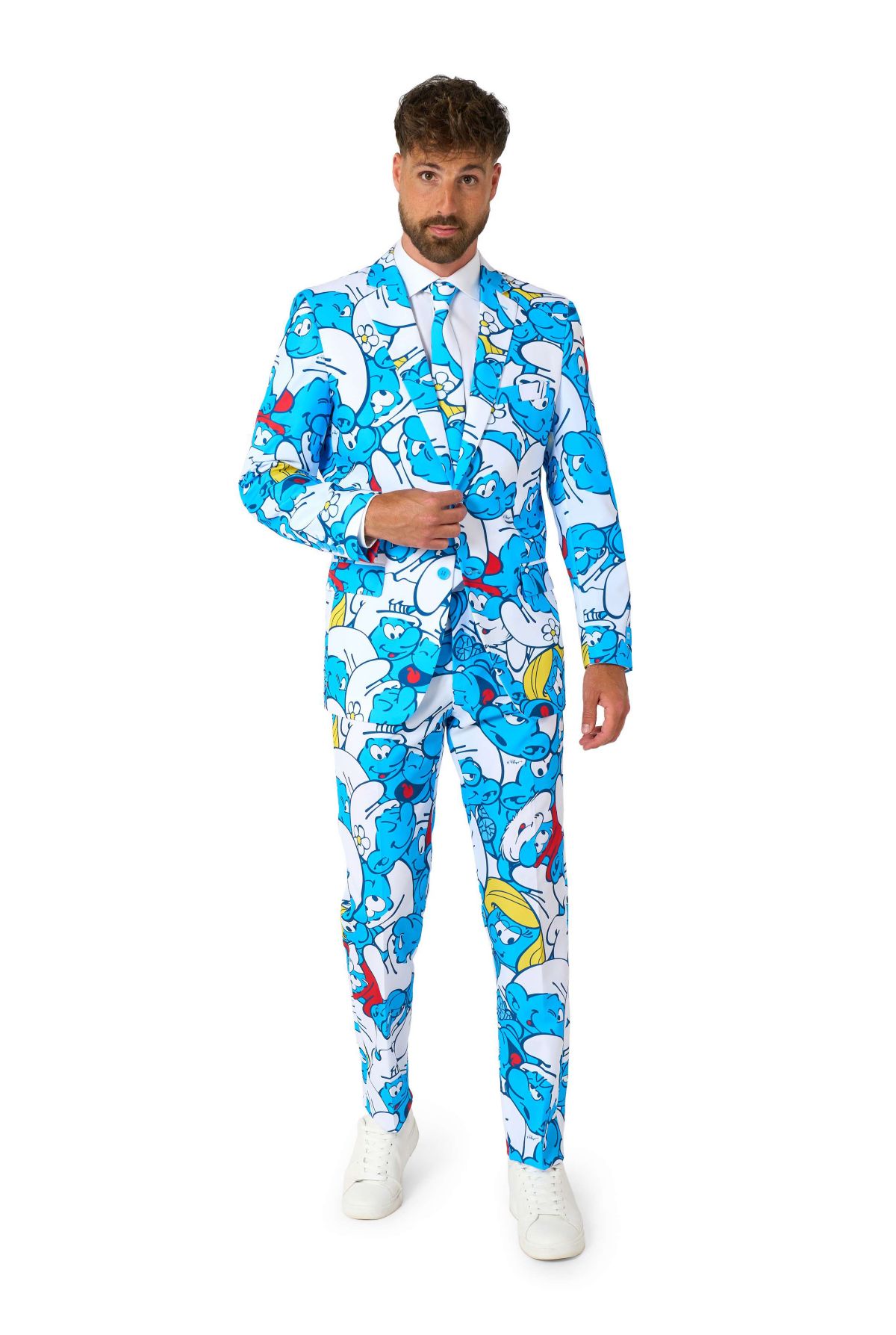 OppoSuits Mens Suit The Smurfs - Theme Party Suit - Smurfs - Blue