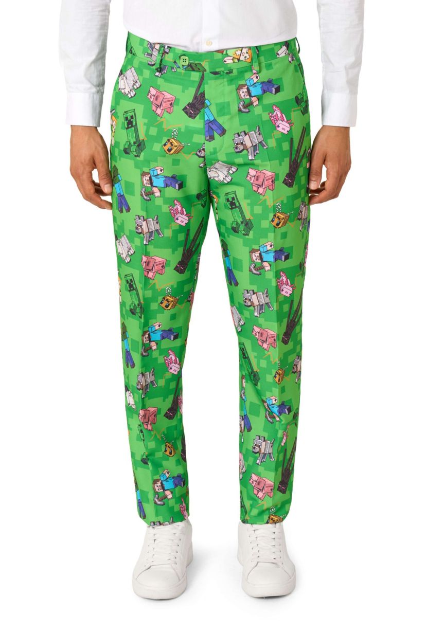 OppoSuits Mens Suit Minecraft - Theme Party Suit - Minecraft - Green