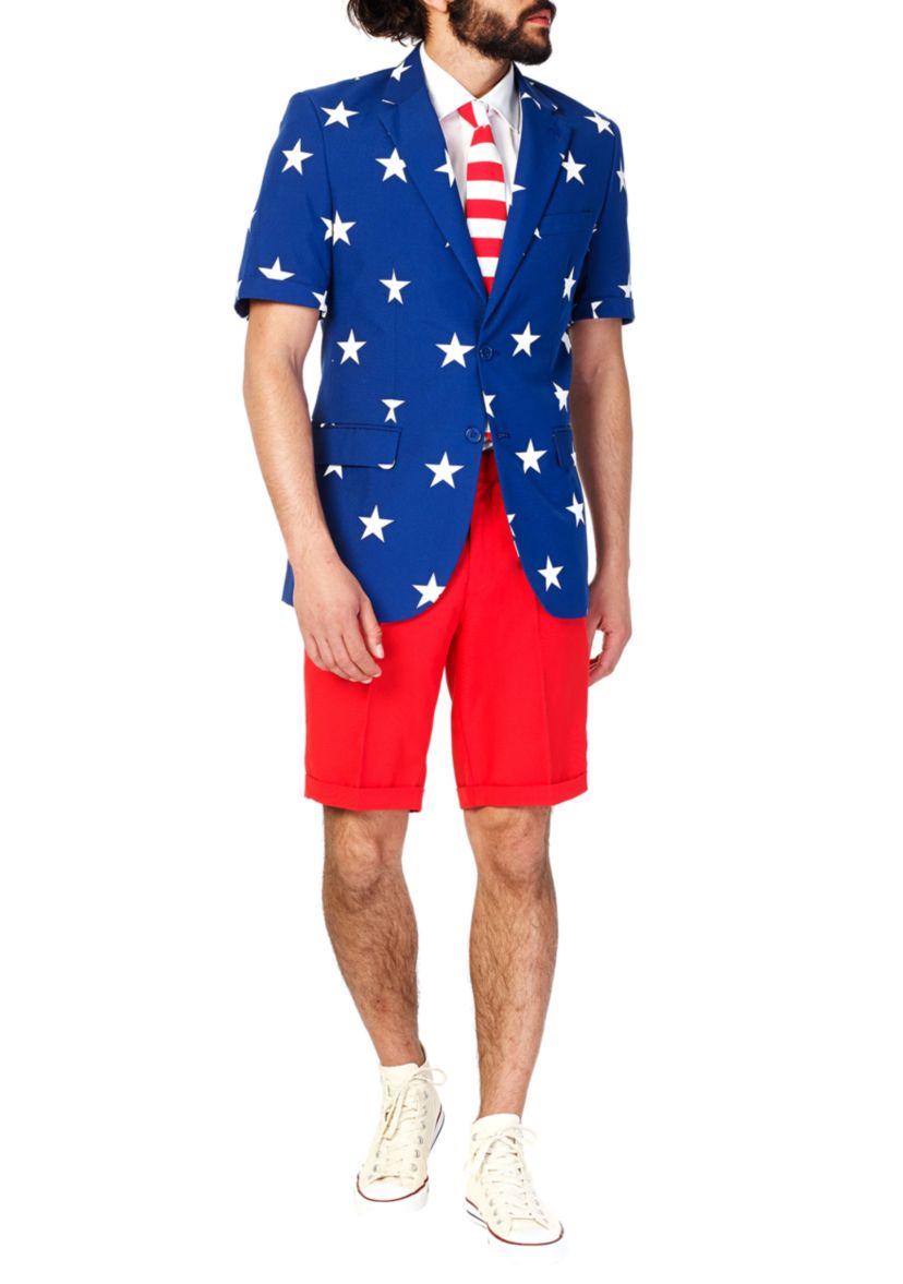 SUMMER Stars and Stripes  2 Piece Suit + Tie