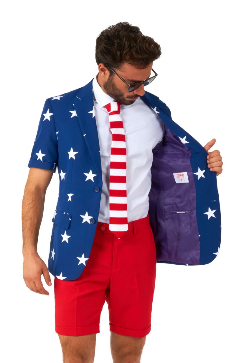 SUMMER Stars and Stripes  2 Piece Suit + Tie