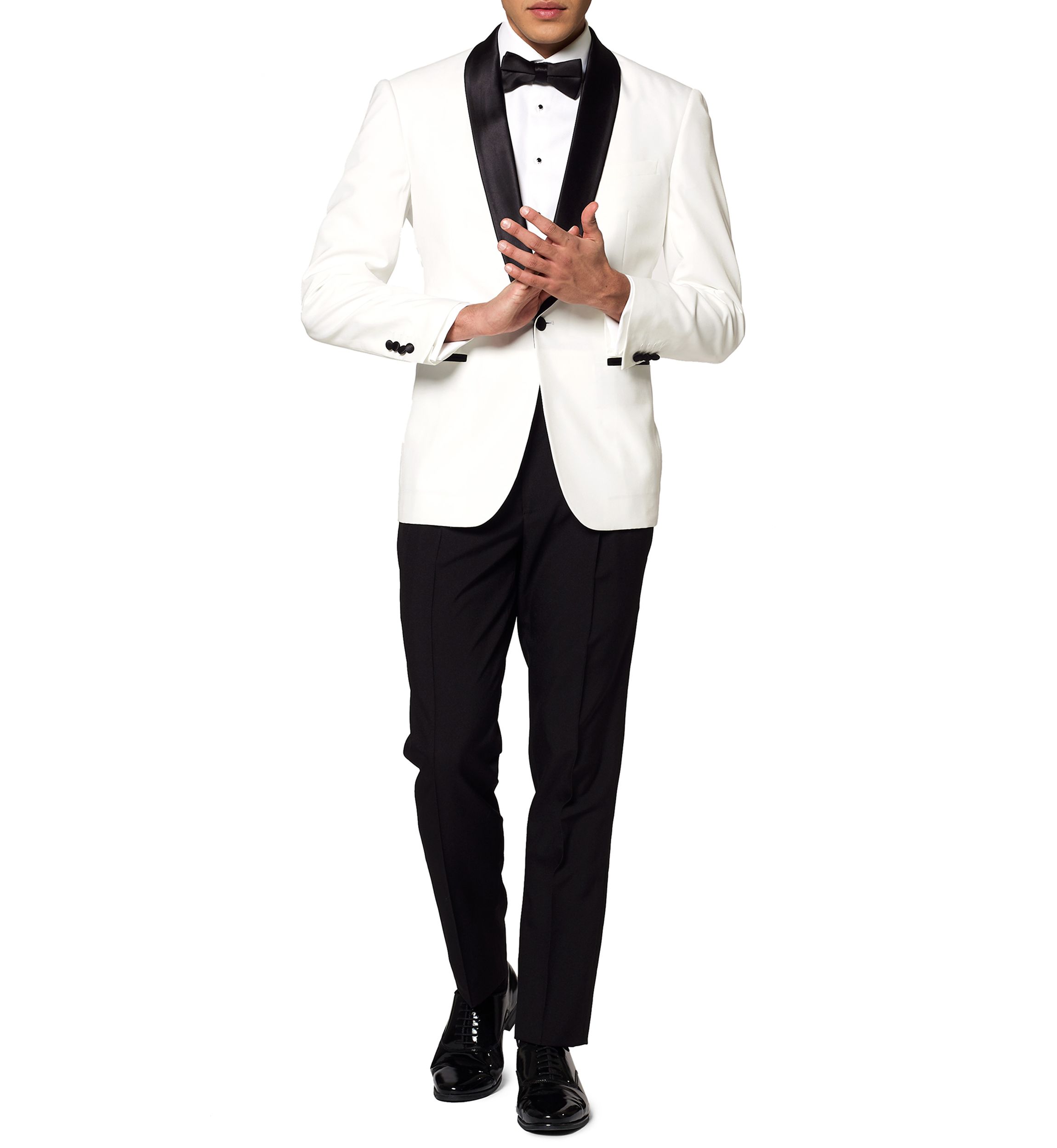 Pearly White Tuxedo 2 Piece Tuxedo + Bow Tie