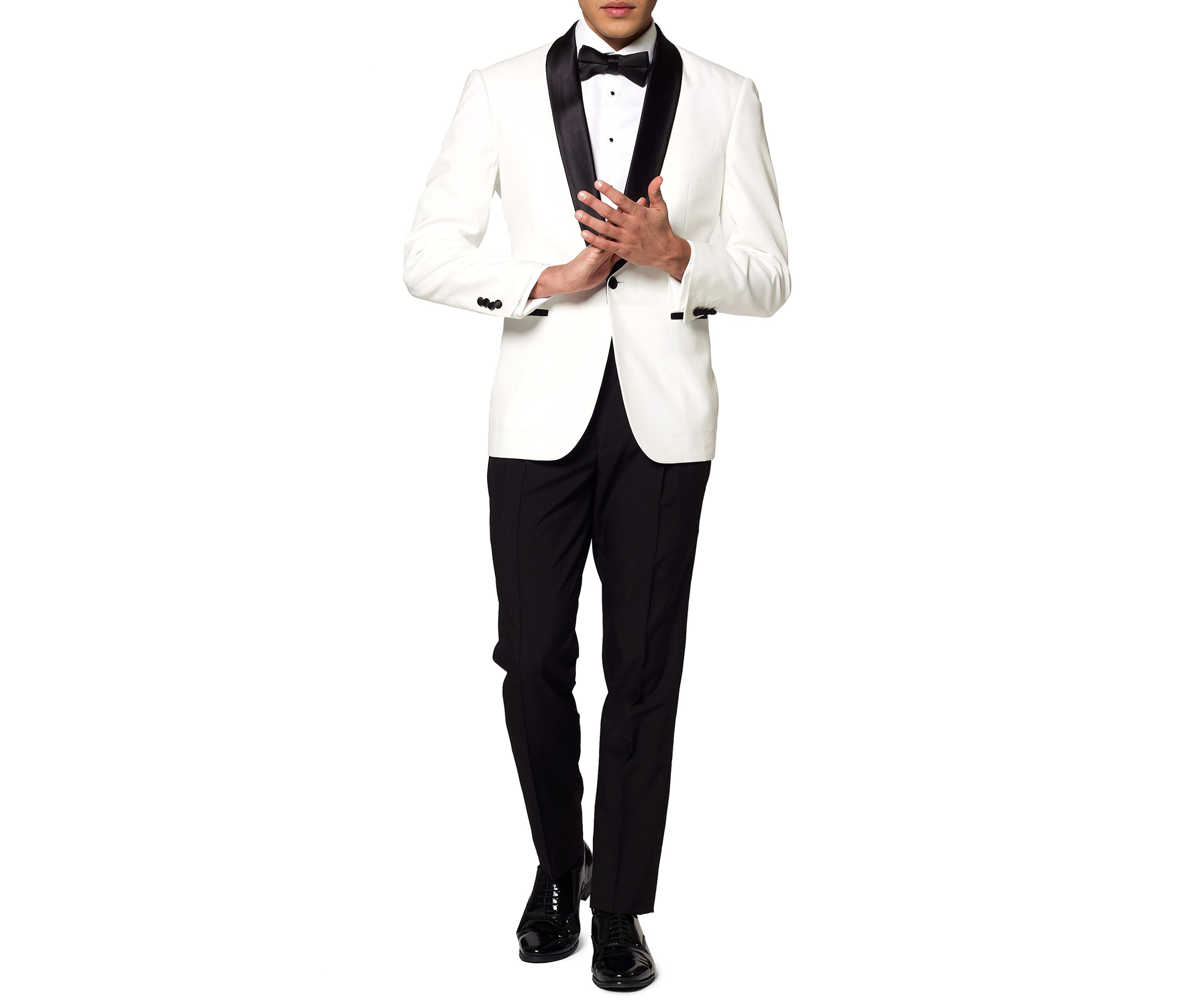 Pearly White Tuxedo 2 Piece Tuxedo + Bow Tie