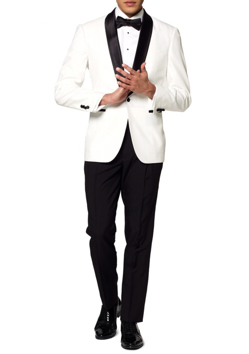 Pearly White Tuxedo 2 Piece Tuxedo + Bow Tie