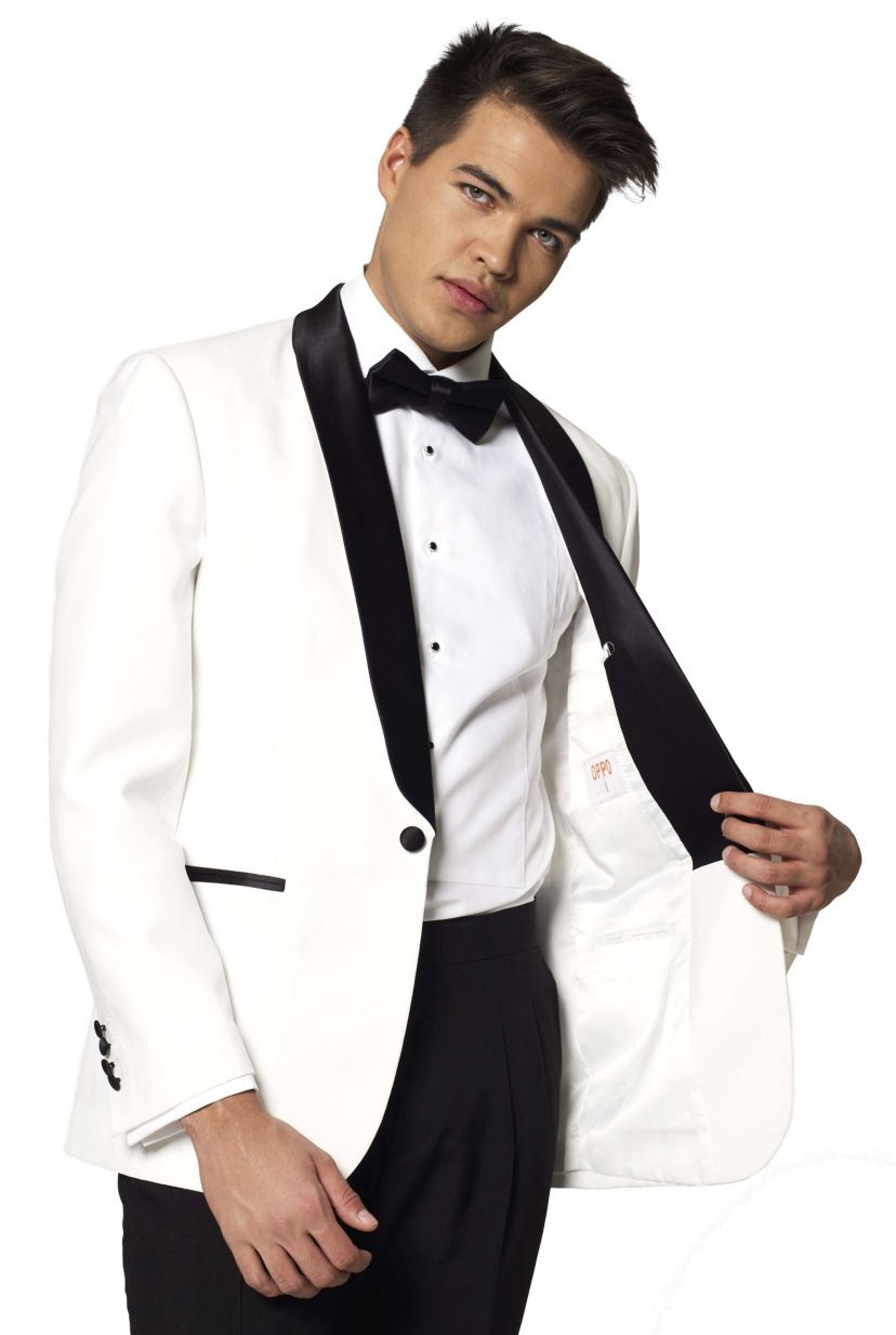 Pearly White Tuxedo 2 Piece Tuxedo + Bow Tie