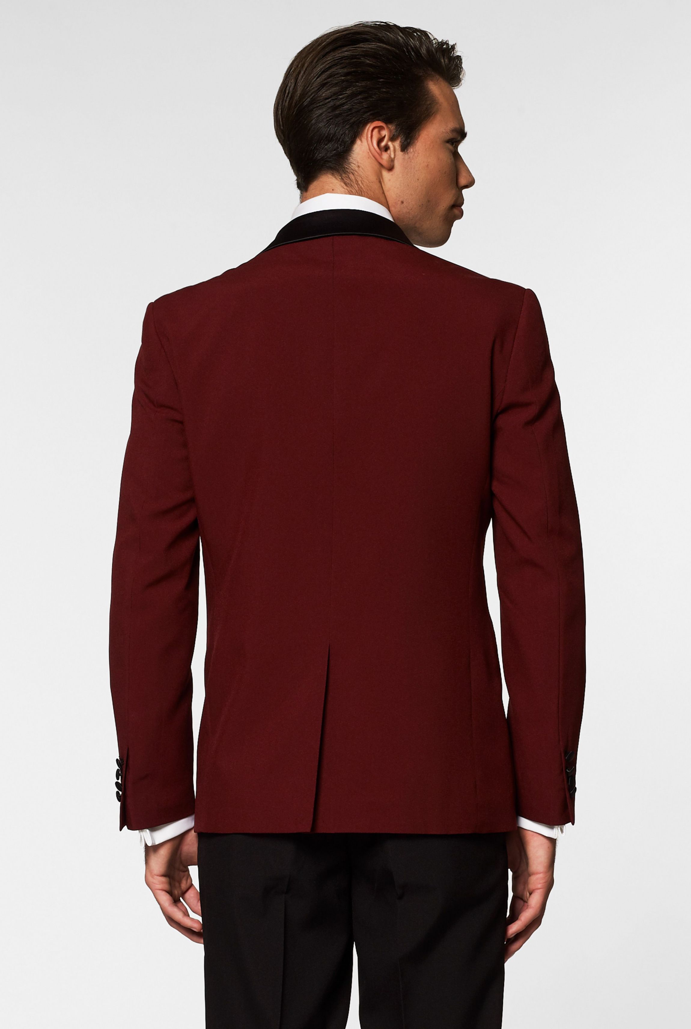 Hot Burgundy Tuxedo 2 Piece Tuxedo + Bow Tie