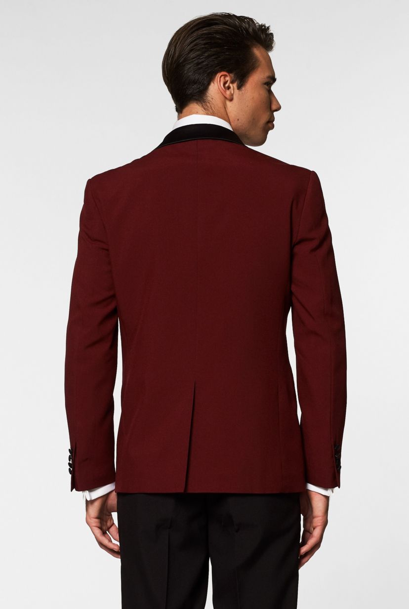 Hot Burgundy Tuxedo 2 Piece Tuxedo + Bow Tie