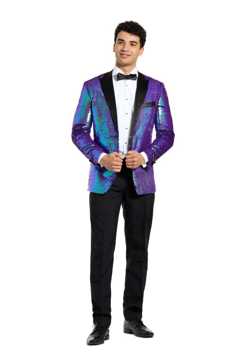 Sapphire Sequins   2 Piece Tuxedo + Bow Tie