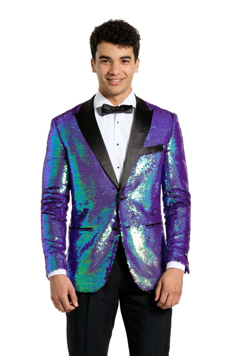 Sapphire Sequins   2 Piece Tuxedo + Bow Tie