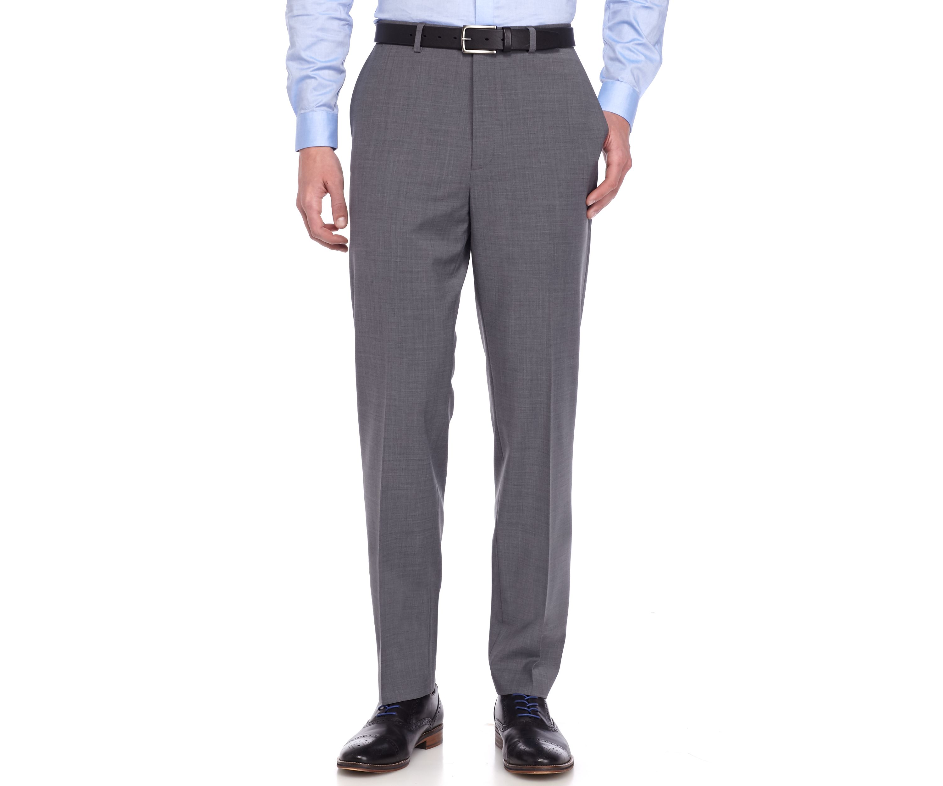 Slim Fit Gray Stretch Suit Pants