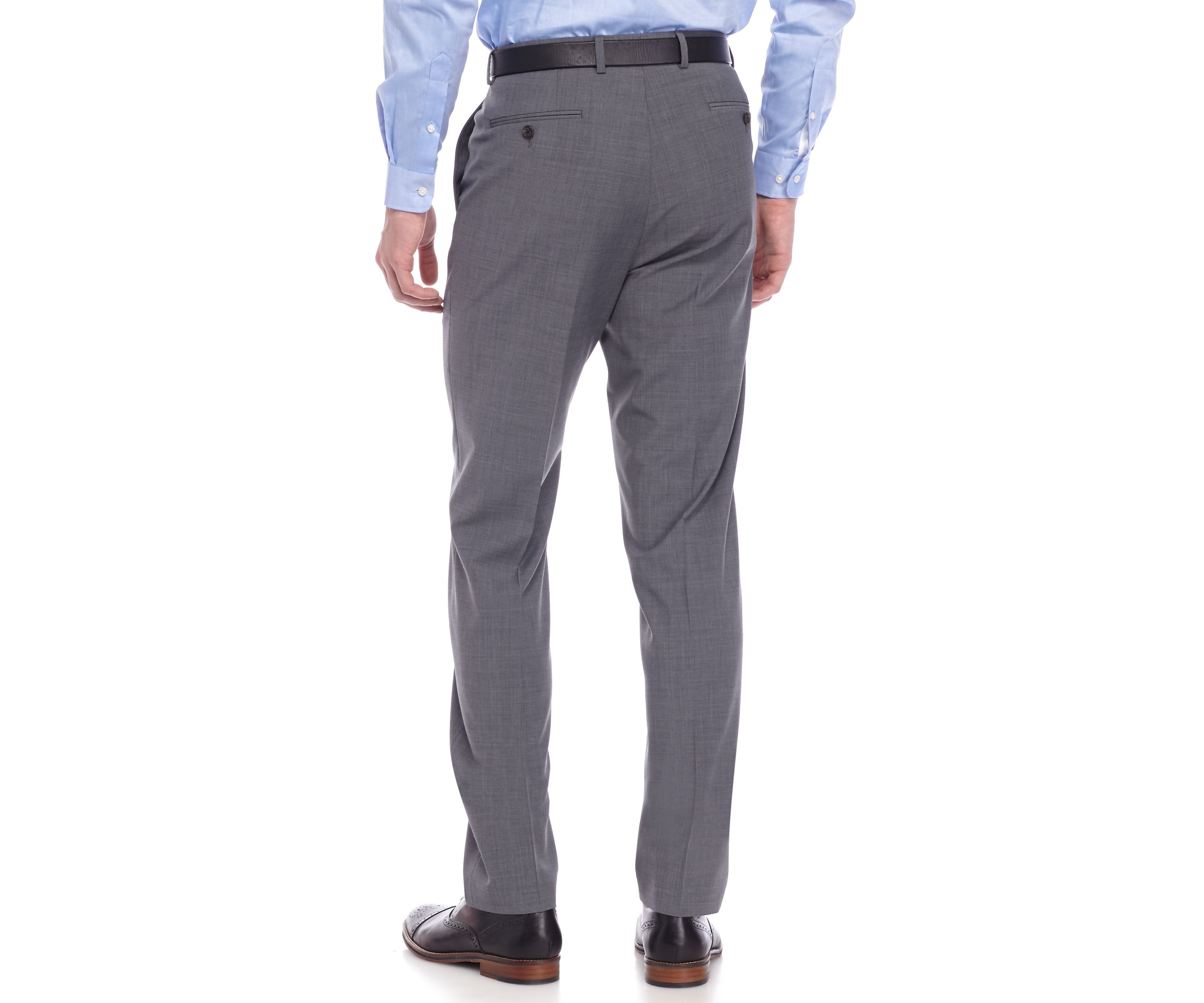 Slim Fit Gray Stretch Suit Pants