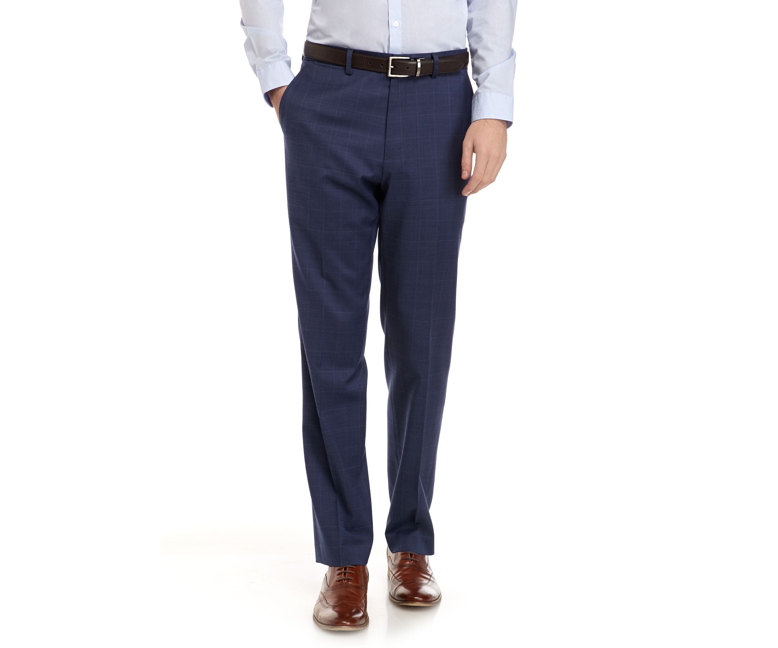 Navy Windowpane Stretch Suit Separate Pants