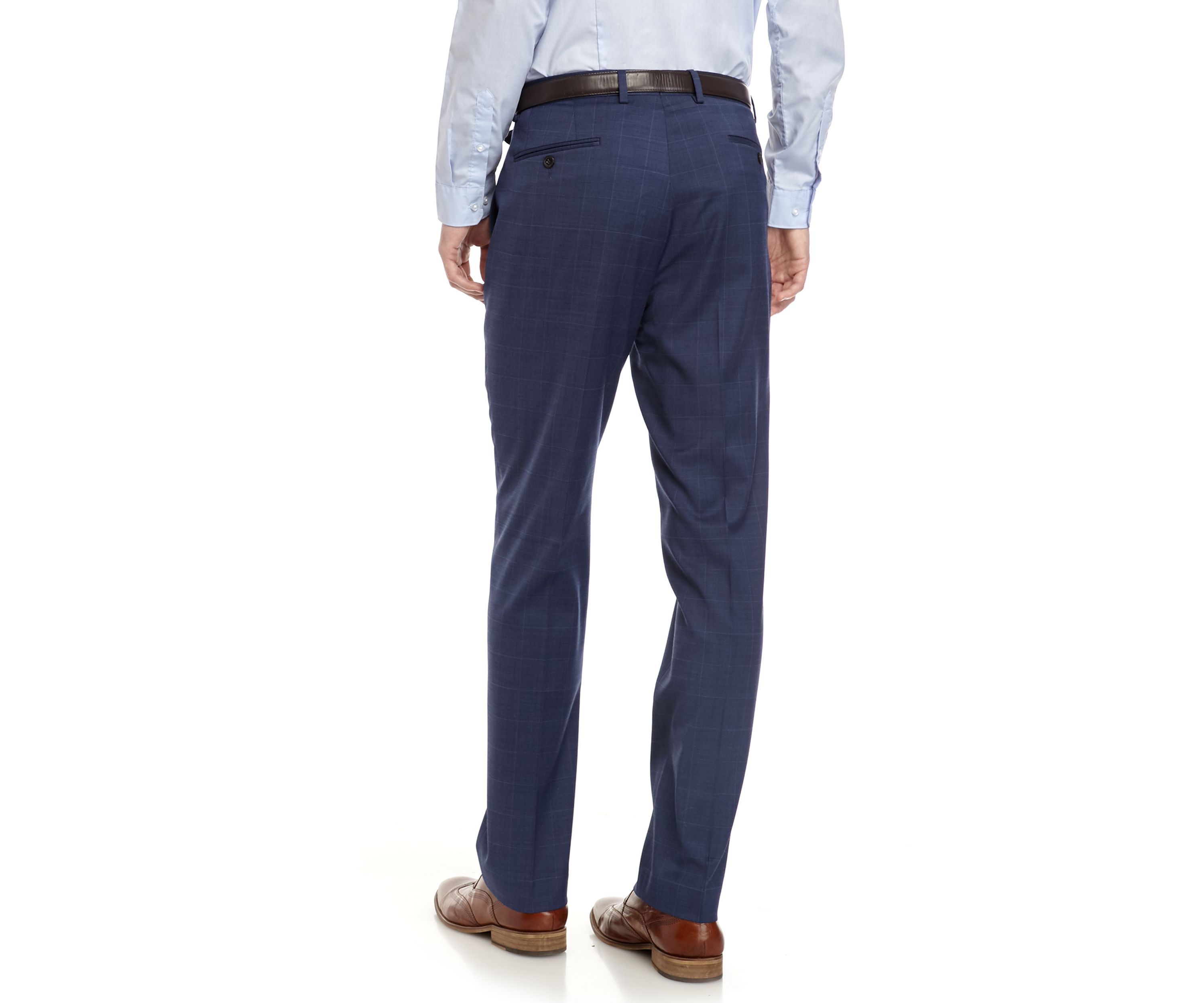 Navy Windowpane Stretch Suit Separate Pants