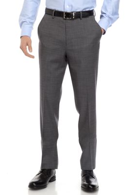 Crown & Ivy™ Big & Tall Gray Sharkskin Stretch Pants | belk