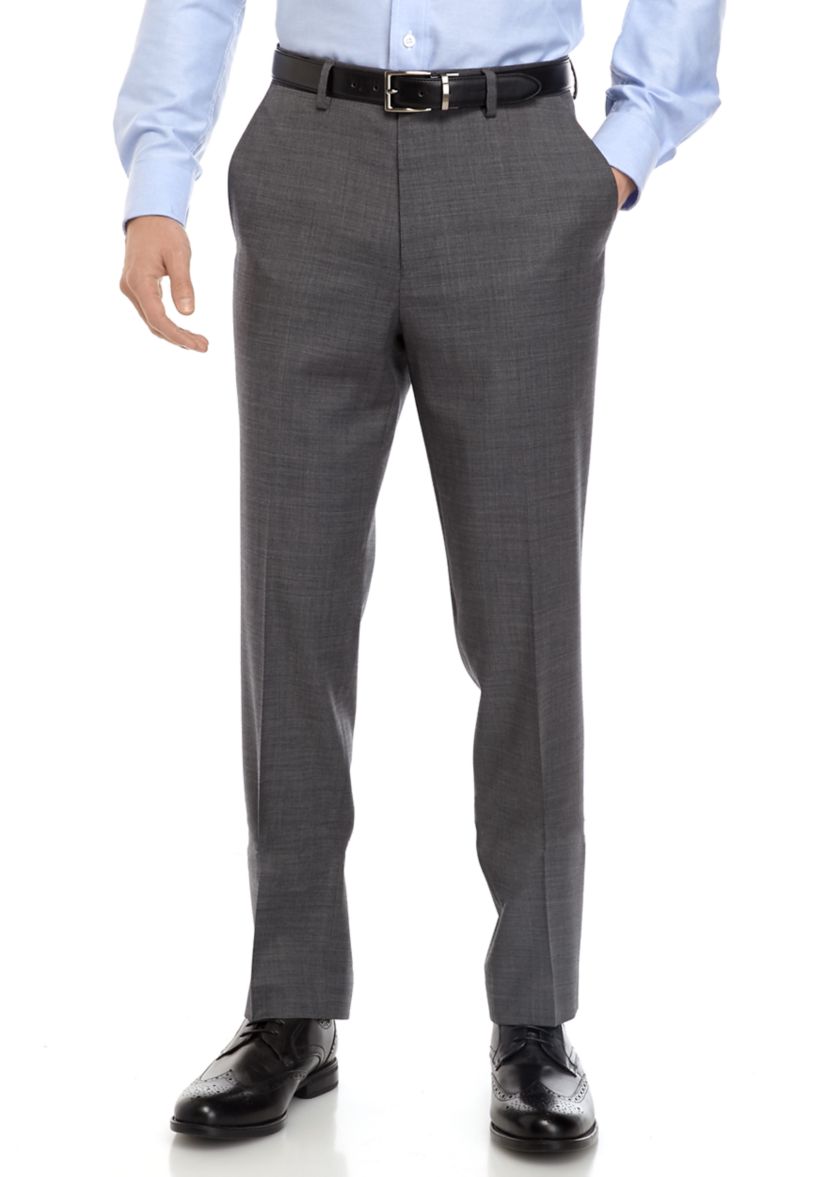 Big & Tall Gray Sharkskin Stretch Pants